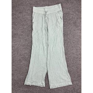 PrAna Dress Pants Womens XS Green Modal Crepe Wide Leg Elastic Waist Casual